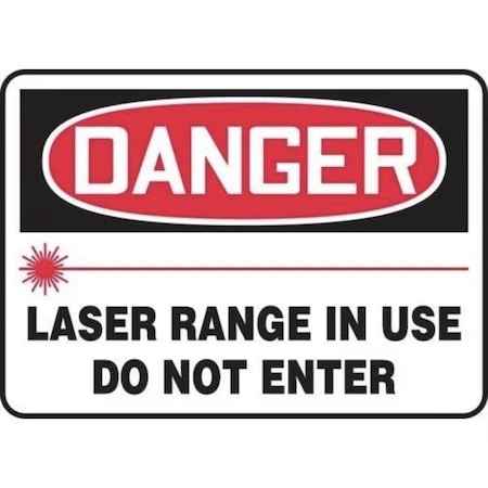 Accuform Radiation & Laser Sign, 10 in H x 14 in W, Plastic MRAD016VP